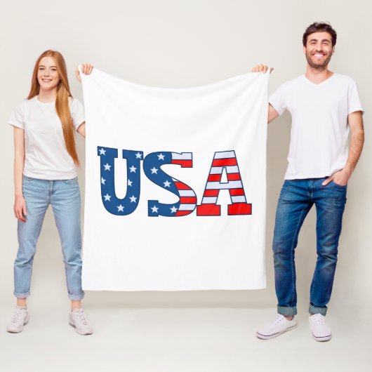 USA Typografie Fleece Deken (In situ)