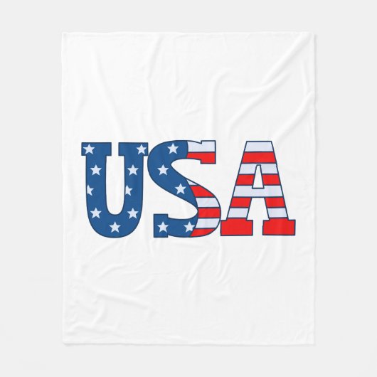 USA Typografie Fleece Deken (Voorkant)