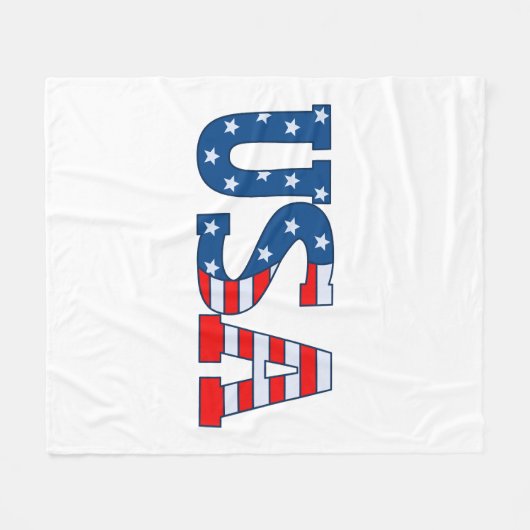 USA Typografie Fleece Deken (Voorkant (Horizontaal))