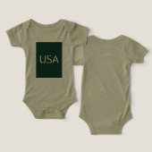 "USA Typography in Green - Stijlvolle en gedurfde (Ontwerp Voorkant & Achterkant)