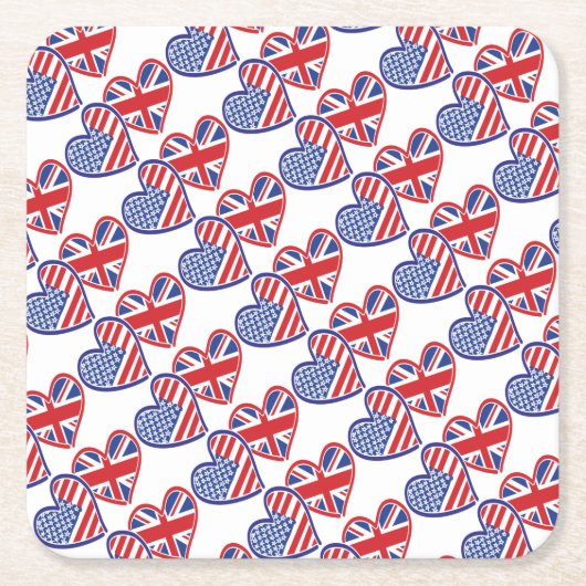 USA—UK—Love Kartonnen Onderzetters (Voorkant)
