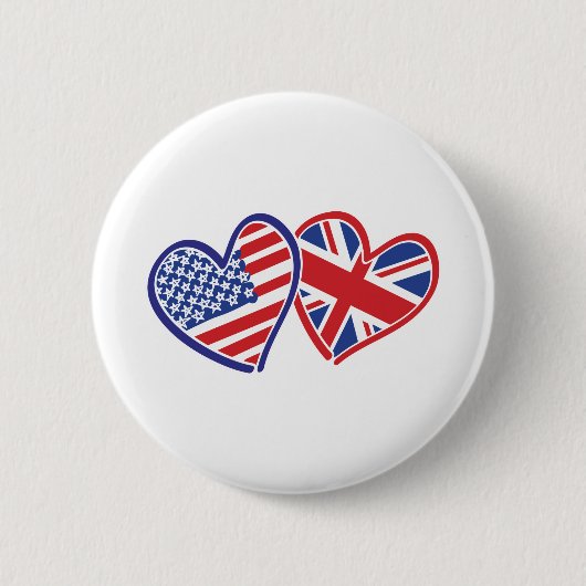 USA—UK—Love Ronde Button 5,7 Cm (Voorkant)
