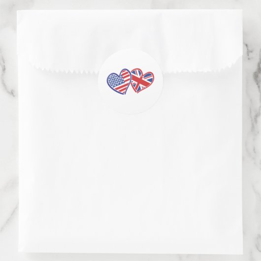 USA—UK—Love Ronde Sticker (Tas)