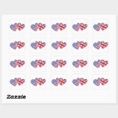 USA—UK—Love Vierkante Sticker (Vel)