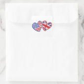 USA—UK—Love Vierkante Sticker (Tas)