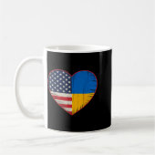 Usa Ukraine Heart - Dual Citizenship Koffiemok (Links)
