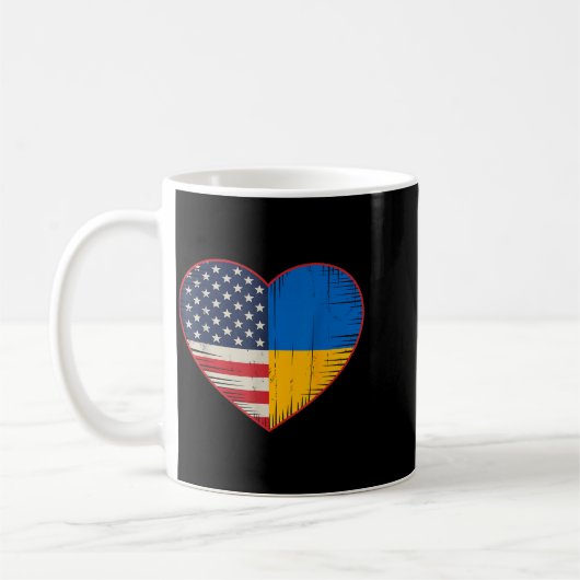 Usa Ukraine Heart - Dual Citizenship  Koffiemok (Links)