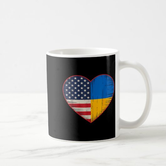 Usa Ukraine Heart - Dual Citizenship Koffiemok (Rechts)
