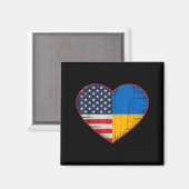 Usa Ukraine Heart - Dual Citizenship  Magneet (Voorkant / Achterkant)