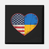 Usa Ukraine Heart - Dual Citizenship  Magneet (Voorkant)