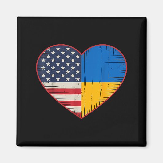 Usa Ukraine Heart - Dual Citizenship  Magneet (Voorkant)