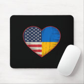 Usa Ukraine Heart - Dual Citizenship  Muismat (Met muis)