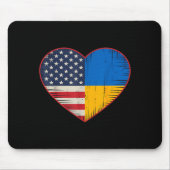 Usa Ukraine Heart - Dual Citizenship  Muismat (Voorkant)