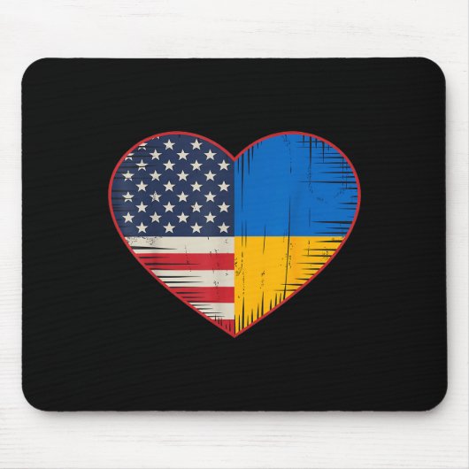 Usa Ukraine Heart - Dual Citizenship  Muismat (Voorkant)