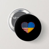 Usa Ukraine Heart - Dual Citizenship  Ronde Button 5,7 Cm (Voorkant /achterkant)