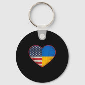 Usa Ukraine Heart - Dual Citizenship Sleutelhanger (Voorkant)
