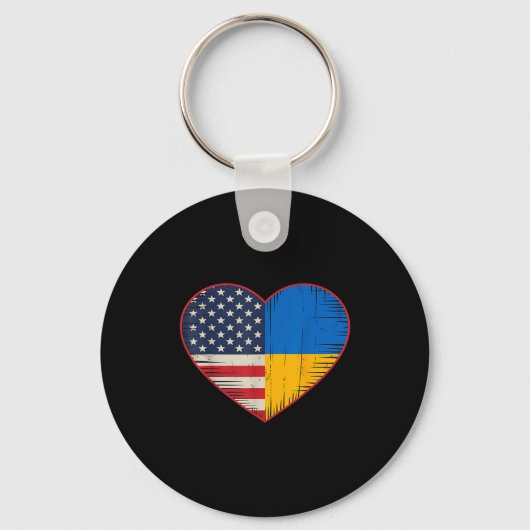 Usa Ukraine Heart - Dual Citizenship  Sleutelhanger (Voorkant)