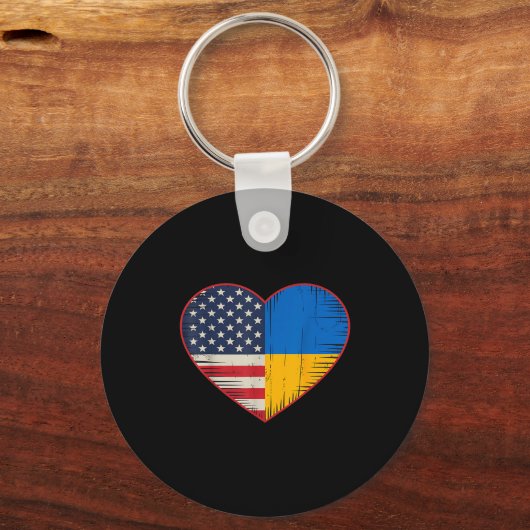 Usa Ukraine Heart - Dual Citizenship  Sleutelhanger (Voorkant)