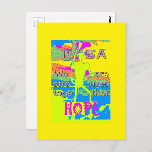 USA Unity Design: hoop en kracht Briefkaart (Voorkant / Achterkant)