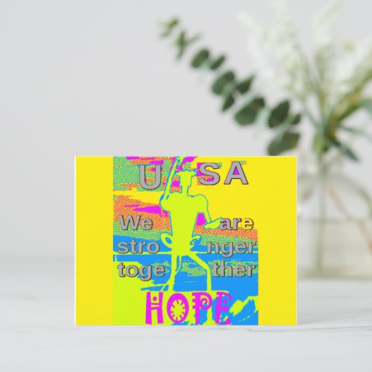USA Unity Design: hoop en kracht Briefkaart (Staand voorkant)