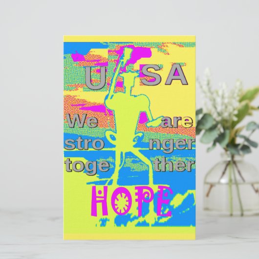 USA Unity Design: hoop en kracht Briefpapier (Staand voorkant)