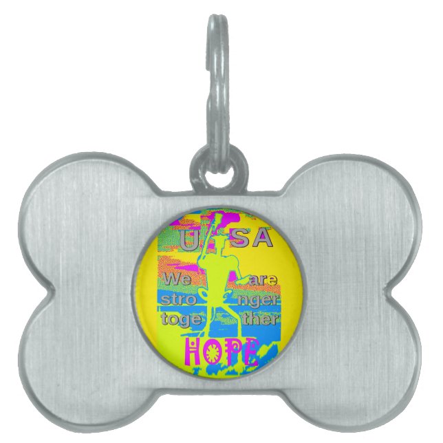 USA Unity Design: hoop en kracht Huisdieren Naamplaatje (voorkant)