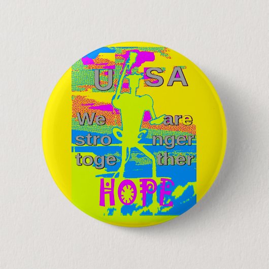 USA Unity Design: hoop en kracht Ronde Button 5,7 Cm (Voorkant)