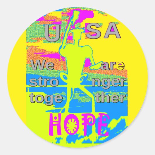 USA Unity Design: hoop en kracht Ronde Sticker (Voorkant)