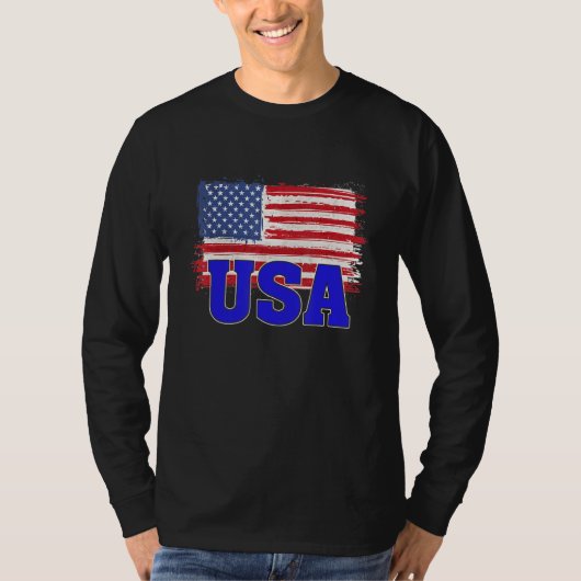 USA US Flag Patriotic American T-shirt (Voorkant)