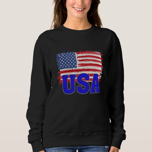 USA US Flag Patriotic American Trui (Voorkant)