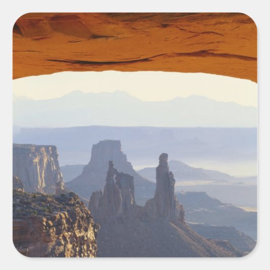 USA, Utah, Canyonlands National Park, Uitzicht van Vierkante Sticker (Voorkant)