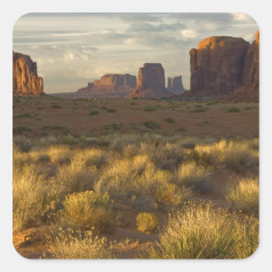 USA, Utah, Monument Valley National Park. Vierkante Sticker