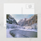 USA, Utah, Zion NP. Nieuwe sneeuw bedekt de canyon Briefkaart (Voorkant / Achterkant)