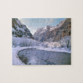 USA, Utah, Zion NP. Nieuwe sneeuw bedekt de canyon Legpuzzel (Horizontaal)