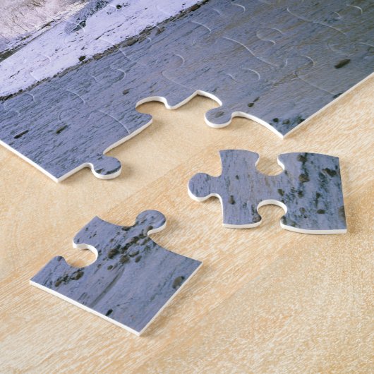 USA, Utah, Zion NP. Nieuwe sneeuw bedekt de canyon Legpuzzel (Zijkant)