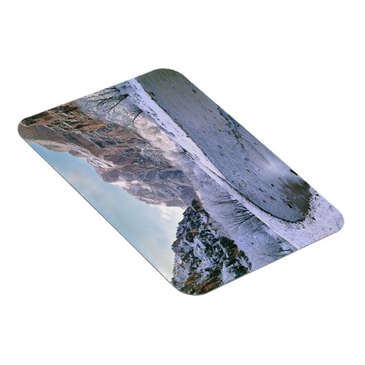 USA, Utah, Zion NP. Nieuwe sneeuw bedekt de canyon Magneet (Rechterzijde)