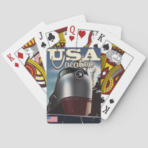 USA Vakantietrein vintage Locomotief treinaffiche Speelkaarten