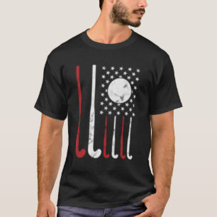 USA Veldhockey Amerikaanse vlag Fockey T-shirt
