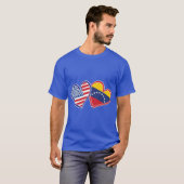 USA Venezuela Love Hearts T-shirt (Voorkant volledig)