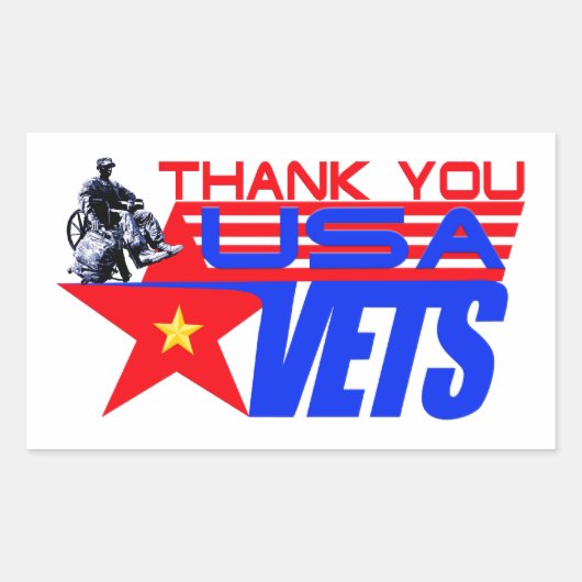 USA Veterans Rechthoekige Sticker (Voorkant)