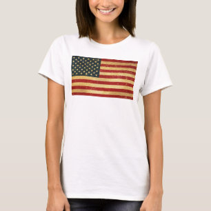 USA Vintage Grunge Vlag Dames Wit T-shirt