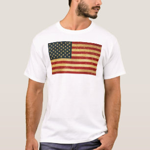 USA Vintage Grunge Vlag Heren Wit T-shirt