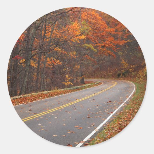 USA, Virginia, Shenandoah National Park, Skyline Ronde Sticker (Voorkant)