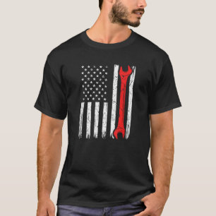 USA Vlag 4 juli Auto Mechanic Truck Car Garage T-shirt