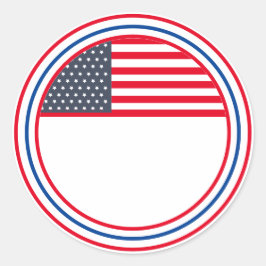 USA Vlag 4 juli Ronde Sticker