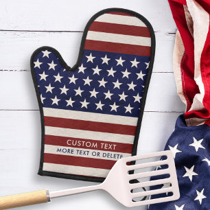USA Vlag 4 juli Rood Wit Blauw Streep Custom Ovenwant