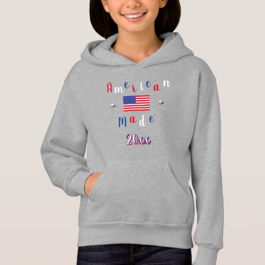 USA vlag aangepaste jaar hoodie (Voorkant)