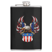 USA Vlag Adelaar Schild Patriotisch Heupfles (Voorkant)