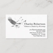 ** USA Vlag Amerikaanse Adelaar Grijs op Zwart Visitekaartje (Achterkant)