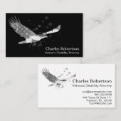 ** USA Vlag Amerikaanse Adelaar Grijs op Zwart Visitekaartje (Voorkant / Achterkant)